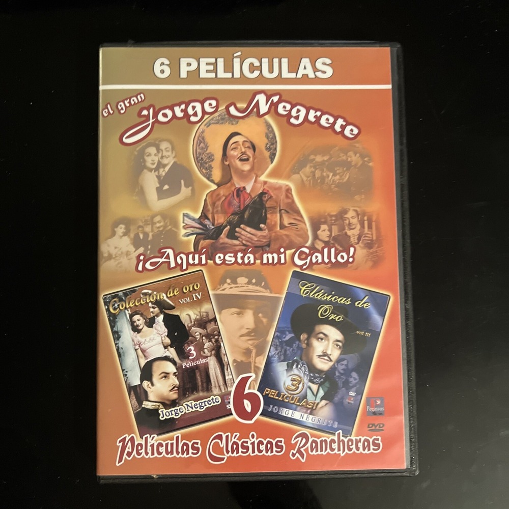 JORGE NEGRETE, 6 PELICULAS, Jalisco Canta en Sevilla, Me he de Comer -